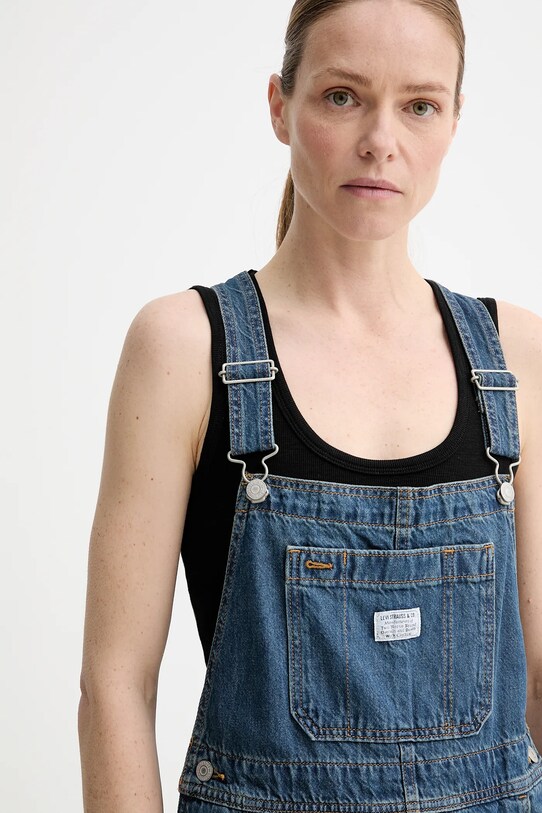 Levi's ogrodniczki jeansowe UTILITY SHORTALL niebieski 001UY