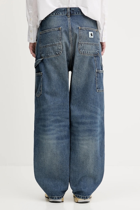Odzież Carhartt WIP jeansy bawełniane Brandon Double Knee Pant I034462.014L granatowy