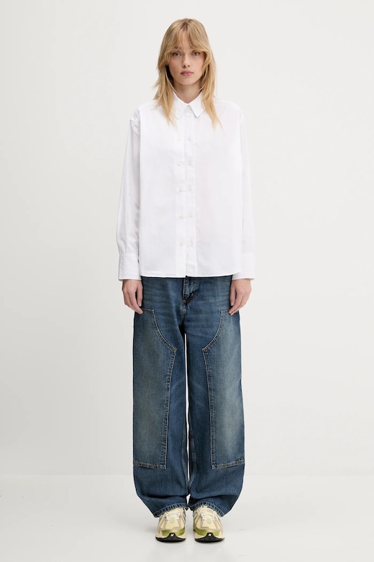 Carhartt WIP jeansy bawełniane Brandon Double Knee Pant I034462.014L granatowy