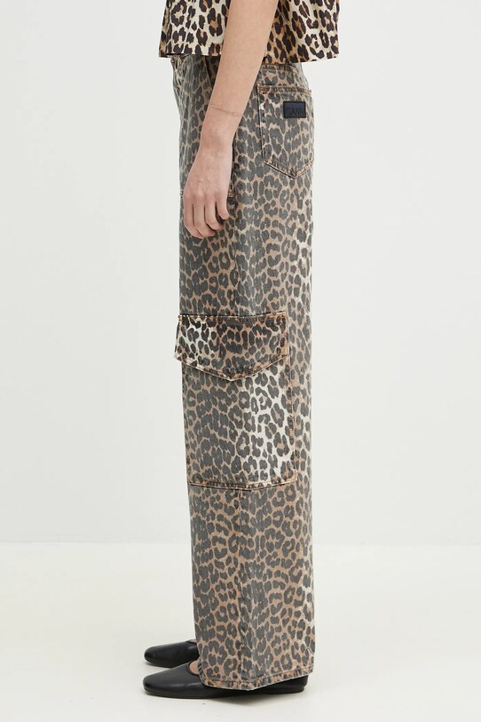 GANNI jeans Print Denim Angi J1676 brown SS25