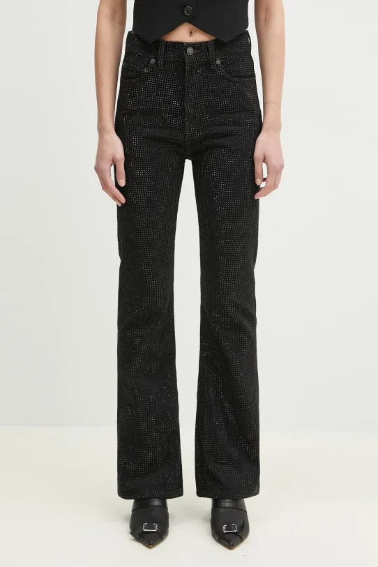 Fiorucci jeans Rhinestone Flared nero U02SPDJE083DN01DN05