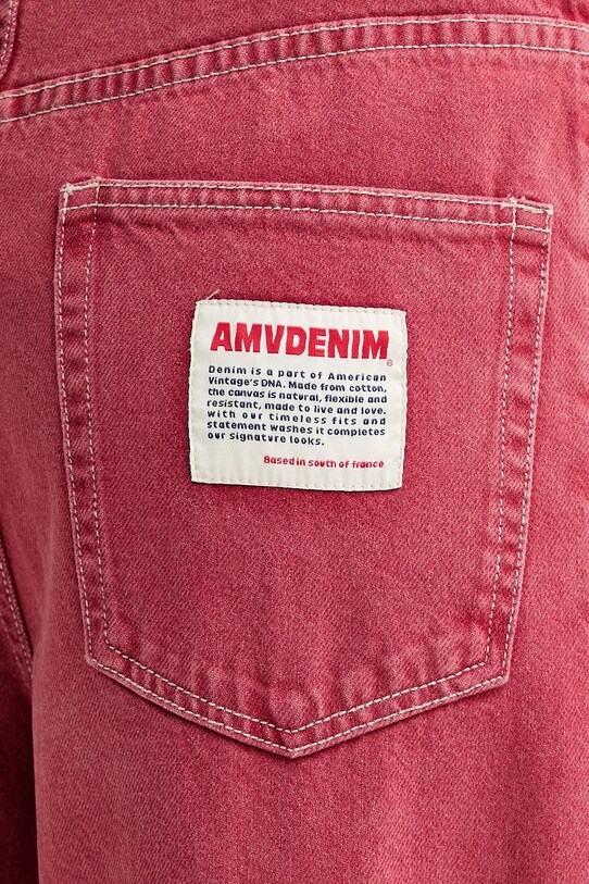 American Vintage jeansy czerwony UZA11AE25