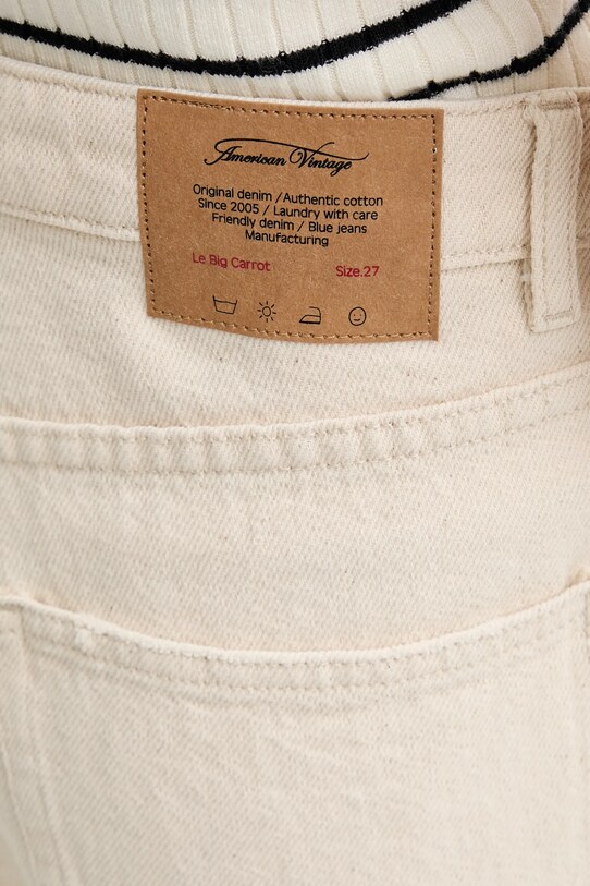 American Vintage jeansy beżowy TINE11AE25