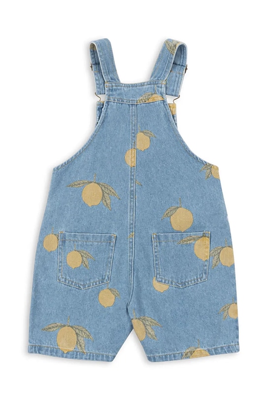 Detské bavlnené nohavice na traky Konges Sløjd MAGOT OVERALLS GOTS KS102442 modrá SS25