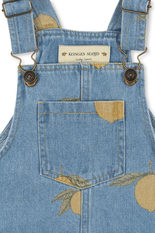 Băieți Konges Sløjd salopetă din bumbac pentru copii MAGOT OVERALLS GOTS KS102442 albastru