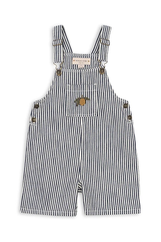 Detské bavlnené nohavice na traky Konges Sløjd FENDER OVERALLS GOTS KS102807 čierna SS25