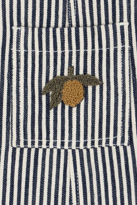 Detské bavlnené nohavice na traky Konges Sløjd FENDER OVERALLS GOTS KS102807 čierna