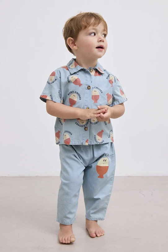 Bobo Choses jeansy niemowlęce Morning Egg jeansy turkusowy 125AB065