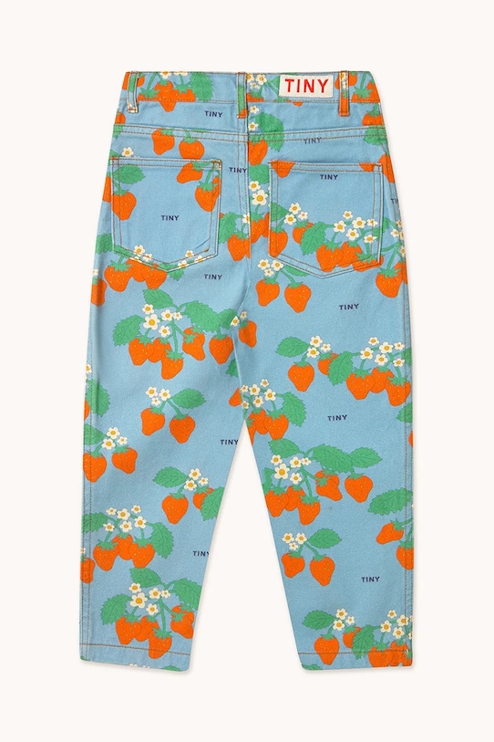 Tinycottons jeansy dziecięce STRAWBERRIES STRAIGHT JEANS SS25.217 niebieski SS25