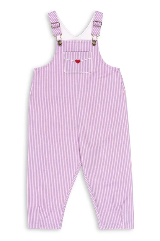 Детский хлопковый комбинезон Konges Sløjd RHW X KS LETTRE OVERALLS GOTS KS103610 фиолетовой SS25