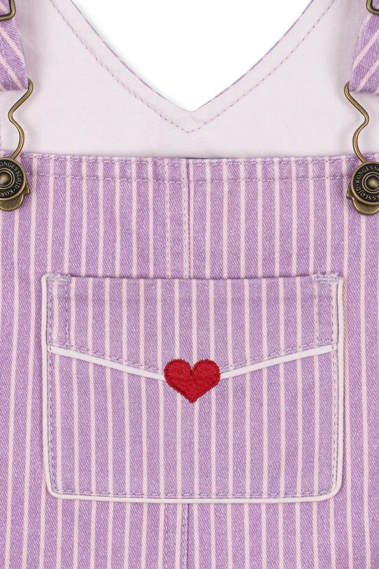 Детский хлопковый комбинезон Konges Sløjd RHW X KS LETTRE OVERALLS GOTS фиолетовой KS103610
