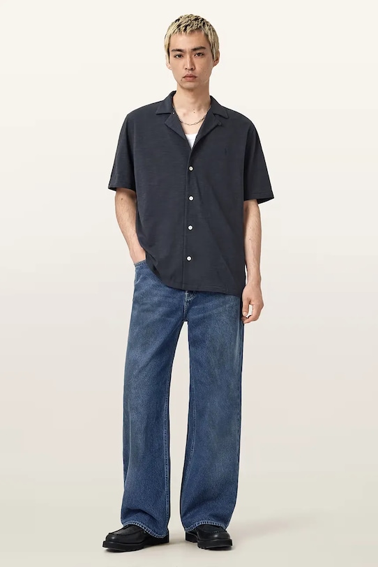 AllSaints jeansy bawełniane LENNY granatowy M011EA