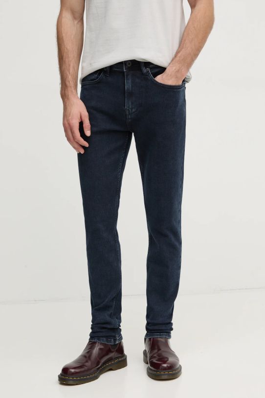 Pepe Jeans jeansy SKINNY JEANS FINSBURY granatowy PM207387ED9