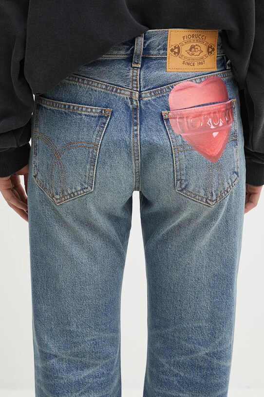 Fiorucci jeansi Lollipop Heart Print Straight Fit Jeans albastru U02SPDJE075DN02DN02