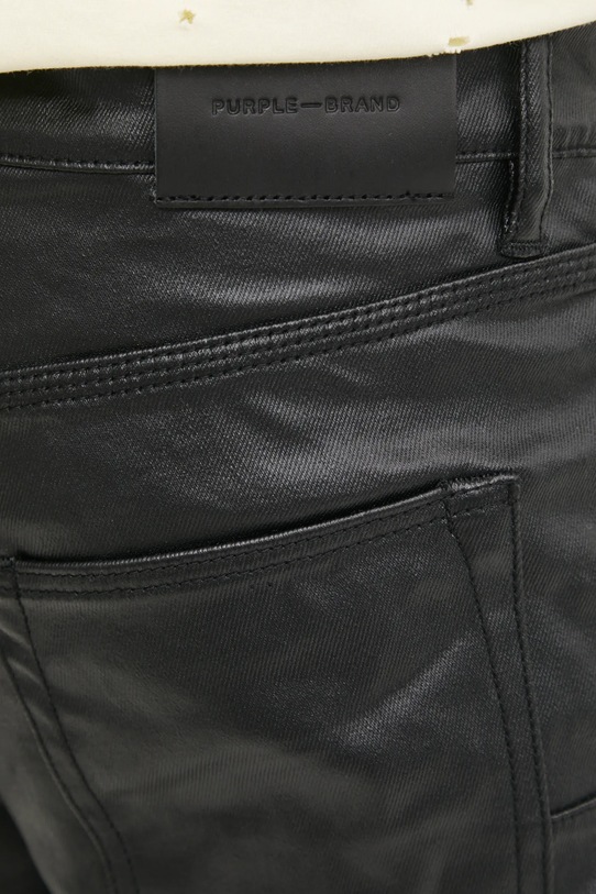 PURPLE BRAND pantaloni PATENT FILM negru P001.PFBL423