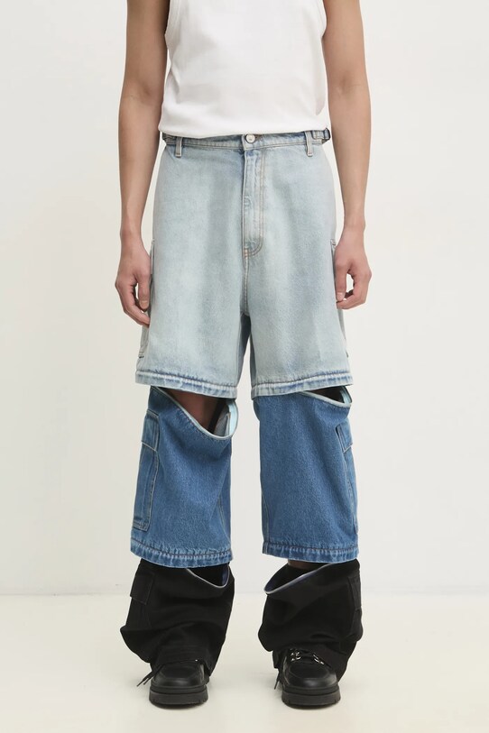 VETEMENTS jeansy Deconstructed Triple Cargo niebieski UA66PA510N