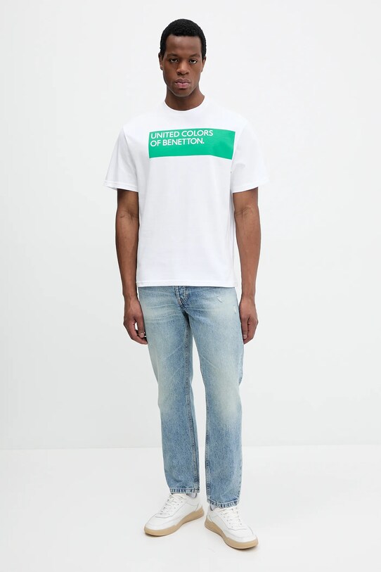 Bavlněné džíny United Colors of Benetton 4W9KUE01U modrá SS25