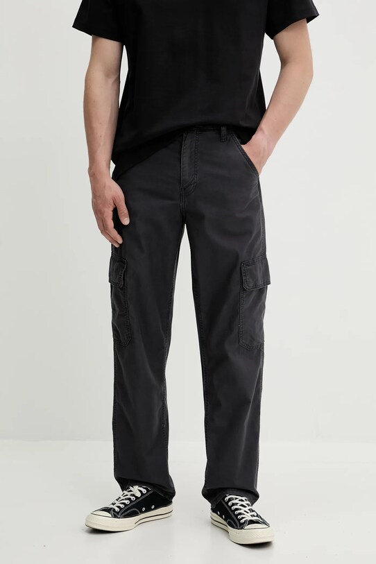 Levi's spodnie bawełniane 568 LOOSE STRT CARGO bawełna szary 000LP.0003