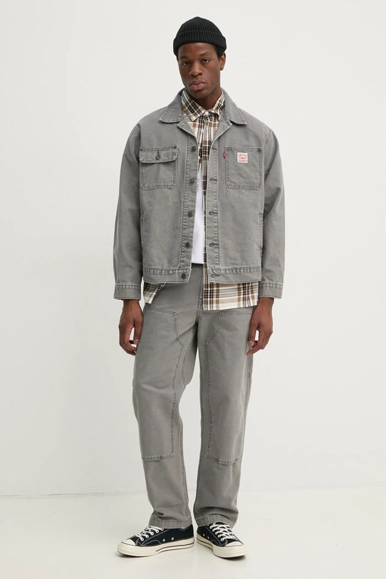 Bavlněné džíny Levi's 568 LOOSE STRT DBL KNEE A7367 šedá SS25