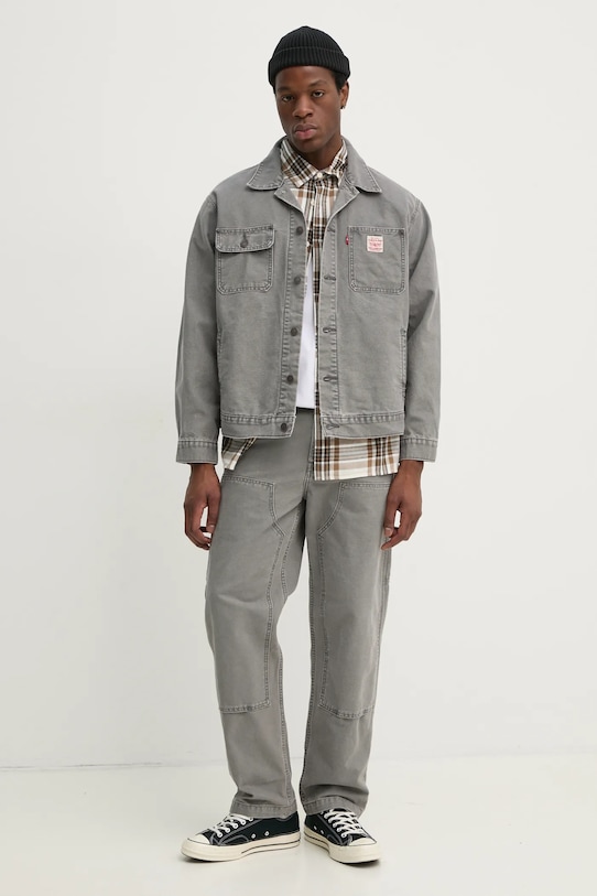 Levi's jeansy bawełniane 568 LOOSE STRT DBL KNEE A7367 szary SS25
