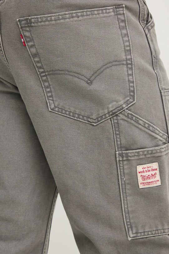 Bavlněné džíny Levi's 568 LOOSE STRT DBL KNEE šedá A7367