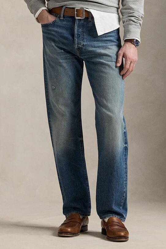 Бавовняні джинси Polo Ralph Lauren 710963075 блакитний SS25