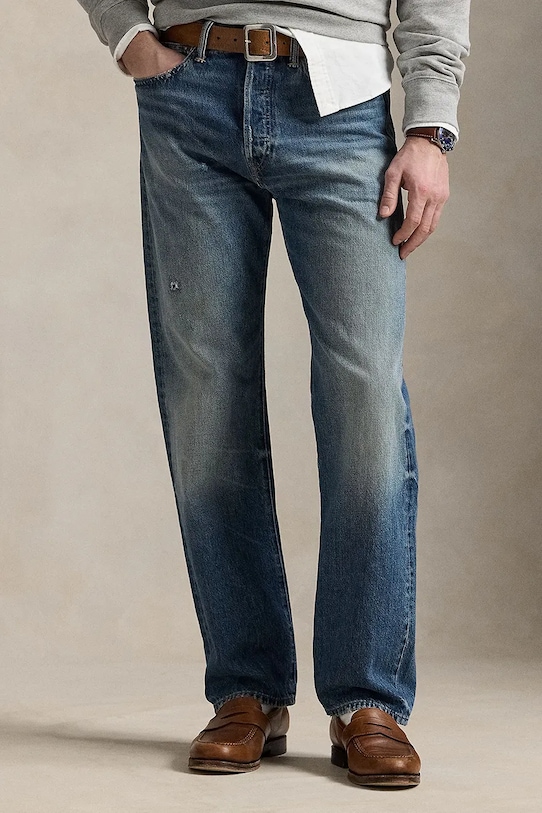 Polo Ralph Lauren blugi din bumbac 710963075 albastru SS25