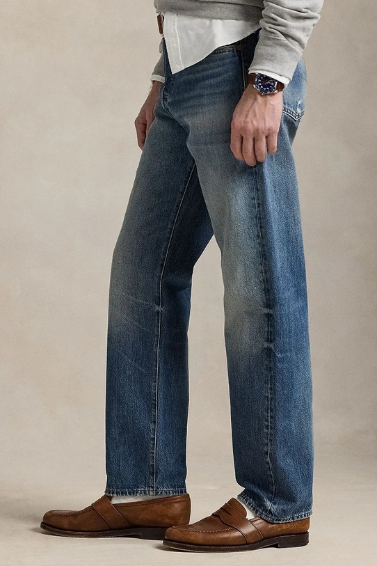 Polo Ralph Lauren blugi din bumbac albastru 710963075