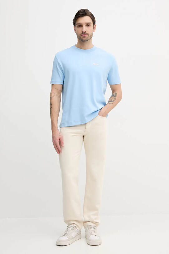 Džíny s příměsí lnu Calvin Klein Jeans J30J327539 béžová SS25