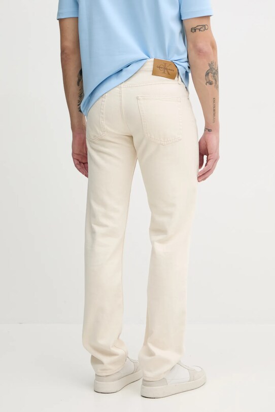 Oblečení Džíny s příměsí lnu Calvin Klein Jeans J30J327539 béžová