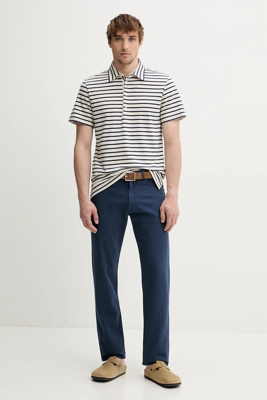 Hlače s dodatkom lana PS Paul Smith M2R.393Z.P22319 mornarsko plava SS25