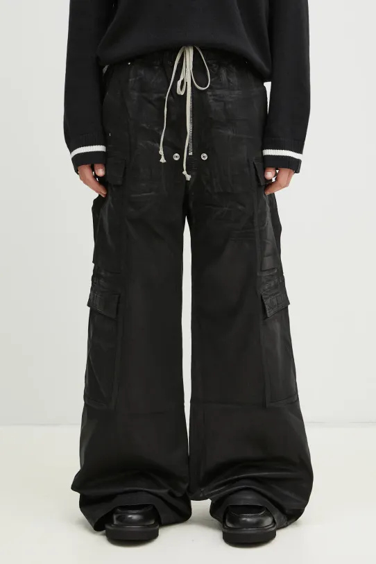 Rick Owens trousers Double Cargo Jumbo Belas fabric black DU01E3398.SCF
