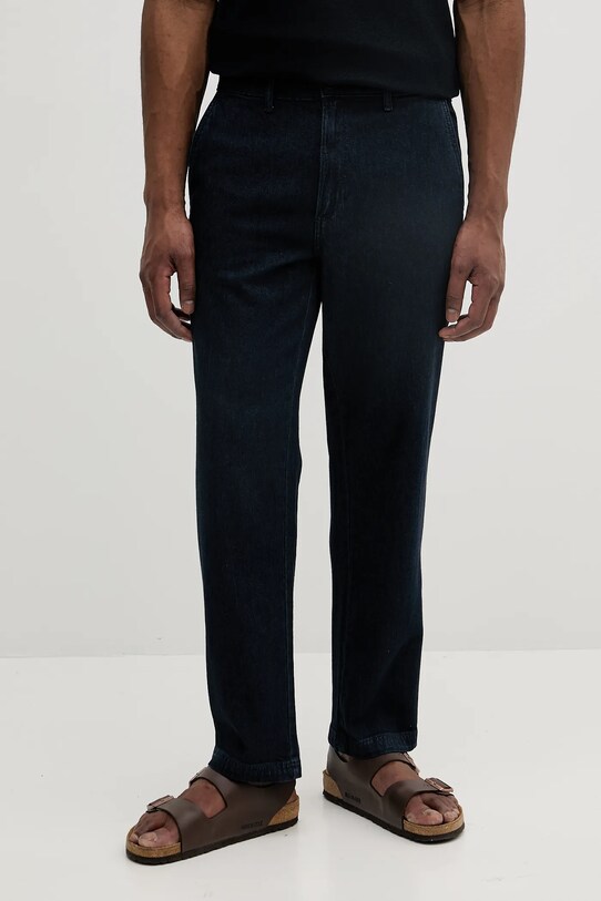 Michael Kors jeansy z domieszką lnu granatowy CS5904869W