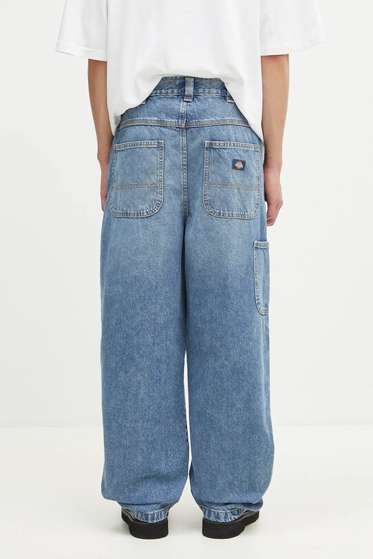 Odzież Dickies jeansy Madison Baggy Fit Denim Rinsed Blue W/ Fade DK0A4YECK211 niebieski