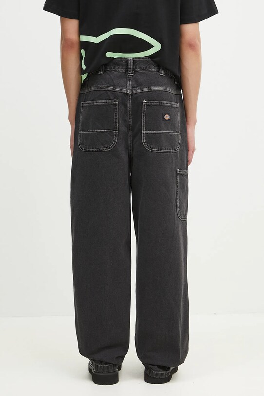 Odzież Dickies jeansy Madison Baggy Fit Denim Black Wash DK0A4YECJ791 czarny