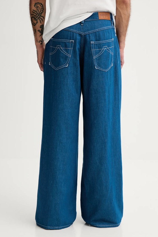 Odzież Kenzo jeansy z domieszką lnu FF55DP4196T1.DM niebieski
