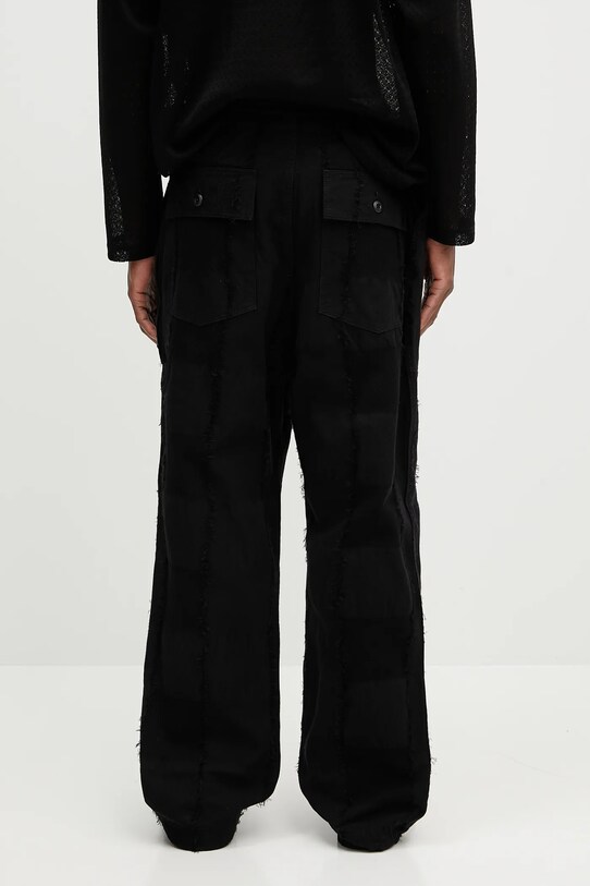 Дрехи Памучен панталон Needles String Fatigue QV190 черен