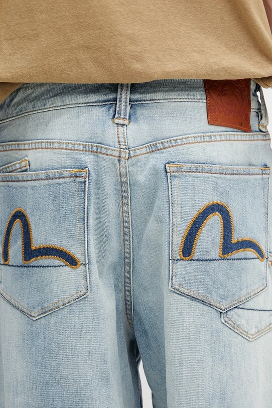 Дънки Evisu 7-Pocket Light Tone Washed син 2ESHTM5JE1006