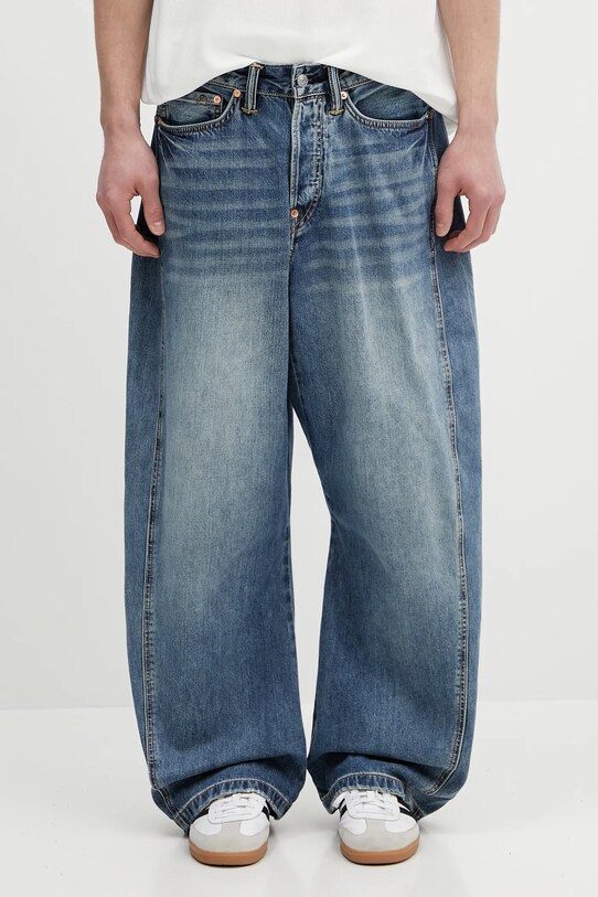 Evisu jeans Kamon Leather Applique albastru 2ESHTM5JE1010