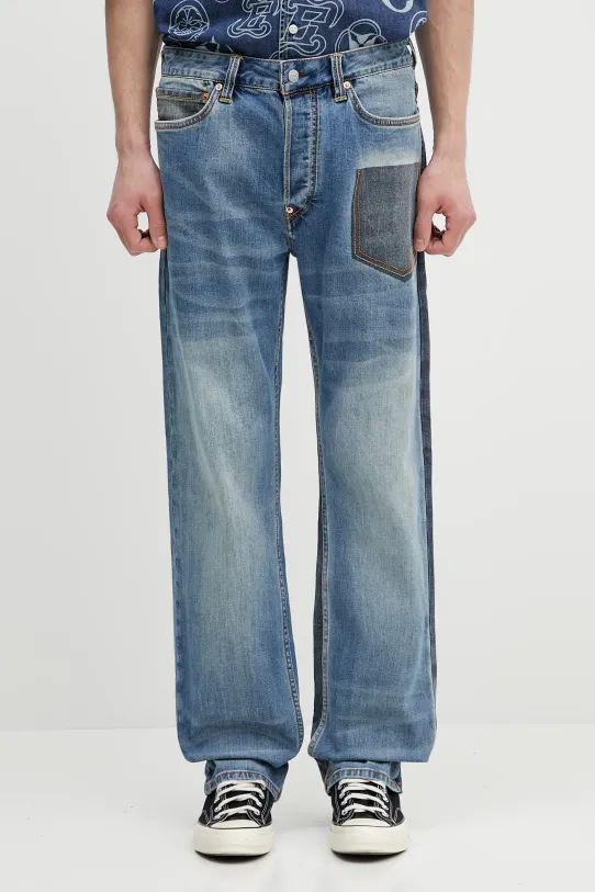 Evisu jeans 2-tone Denim w Inserted Daicock blue 2ESHTM5JE1015