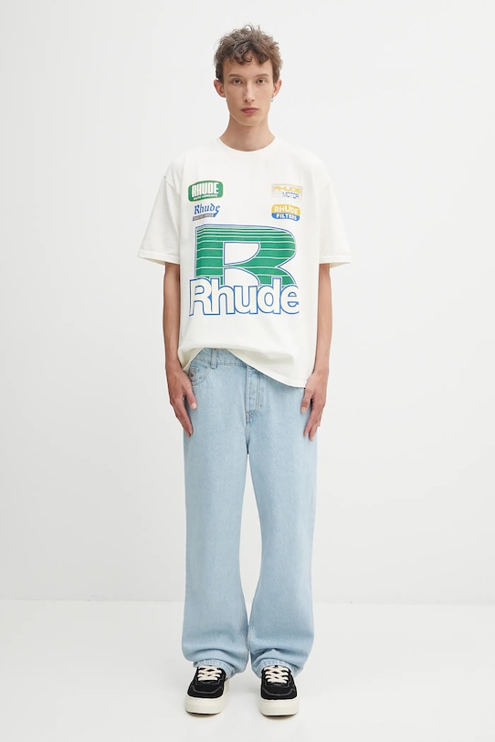 Дънки Maison Kitsuné Relaxed Denim OM01105WD4009 син