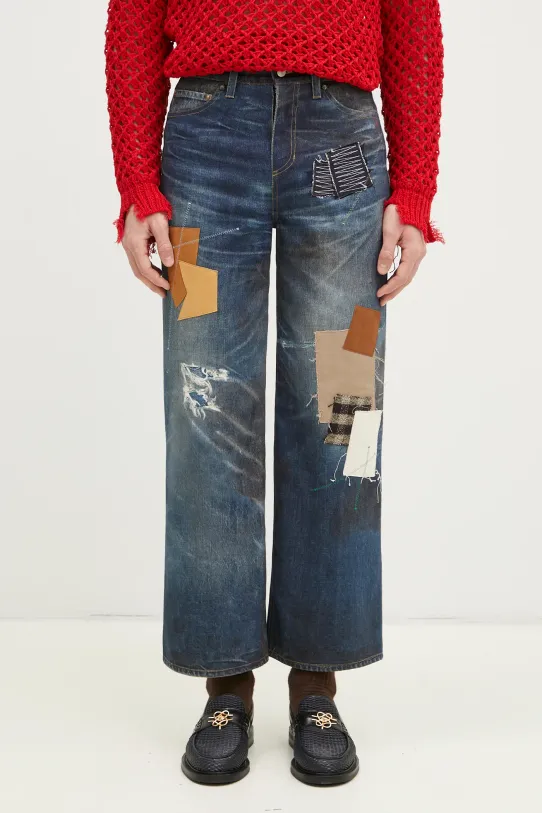 Джинси Andersson Bell Patchwork Printed Denim Trompe L`Oeil темно-синій apa789u
