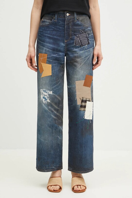 Andersson Bell jeans Patchwork Printed Denim Trompe L`Oeil apa789u navy SS25