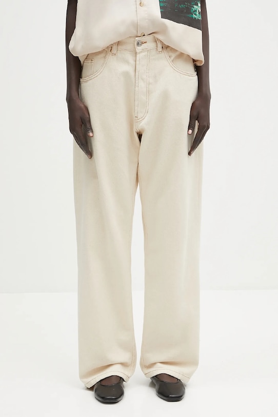 No Problemo jeansy bawełniane Bagi Jean NP3020103 beżowy SS25