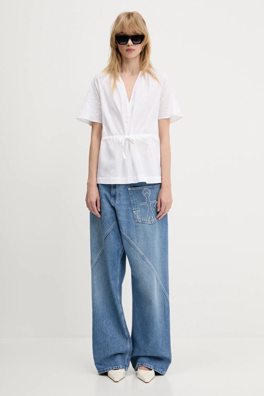 JW Anderson jeansy bawełniane Twisted Workwear DT0110.PG1735.804 niebieski