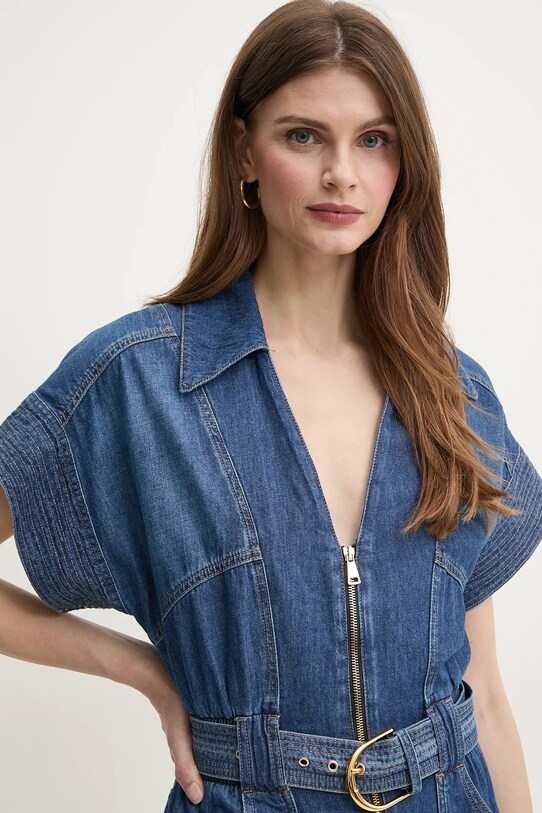 Elisabetta Franchi salopeta jeans albastru TJ36I51E2