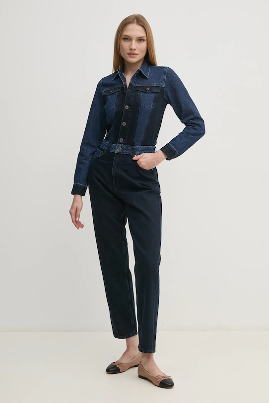Rifľový overal Pepe Jeans VALERIE bavlna tmavomodrá PL230508