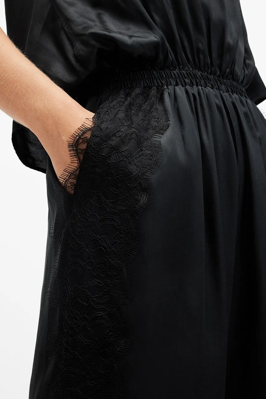 Îmbrăcăminte AllSaints salopetă de mătase MARI W050TB negru