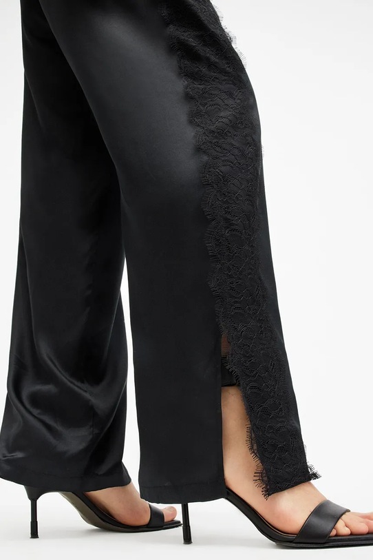 AllSaints kombinezon z domieszką jedwabiu MARI czarny W050TB