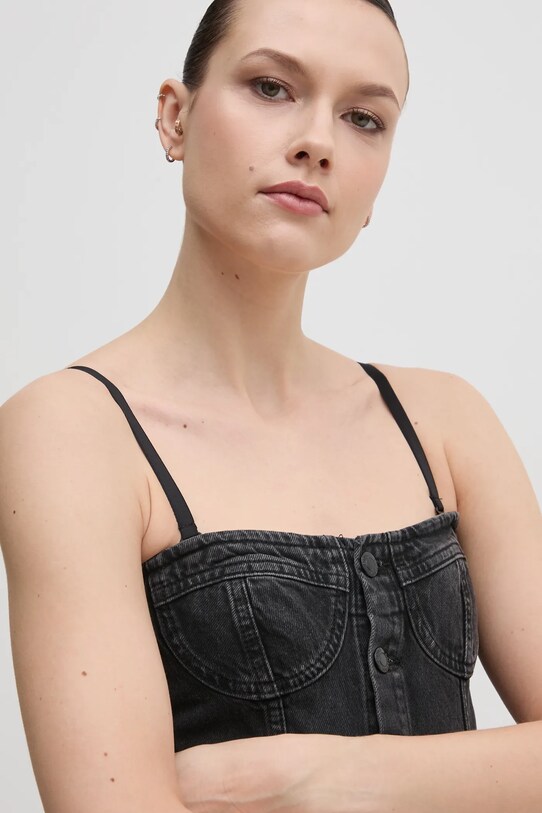 Джинсовый комбинезон Sisley серый 42Y7LT00M
